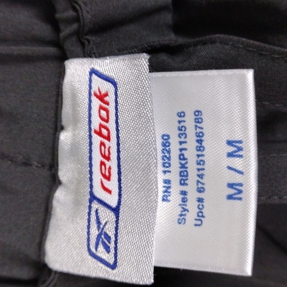 Reebok Black Mid Rise Drawstring Elastic Waist Pull On Active Wear Capri Pants - Picture 5 of 12